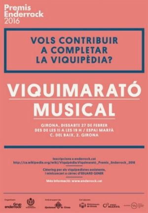 Girona acull una Viquimarató musical amb motiu dels Premis Enderrock