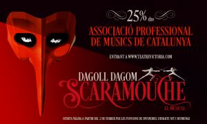 Los socios de MUSICAT tienen un 25% de descuento en el precio de las entradas de la obra Scaramouche